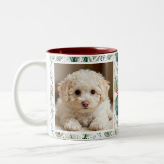 Photo & Name Scandinavian Christmas Sage Green Two-Tone Coffee Mug