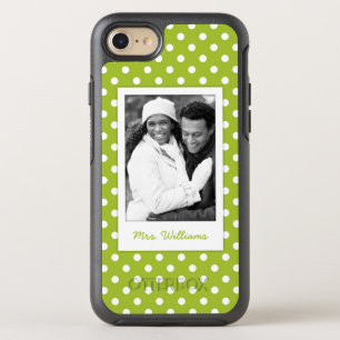 Photo & Name Spring pattern with polka dots OtterBox Symmetry iPhone 8/7 Case