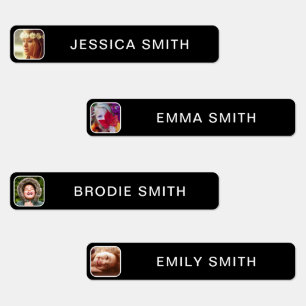Photo & Name Sticker Labels Template
