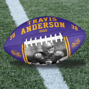 Photo, Name, Team Logo Purple & Gold Player Football