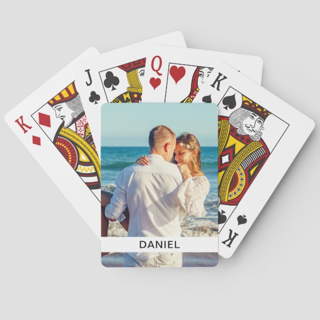 Photo & Name Template Playing Cards (Back)