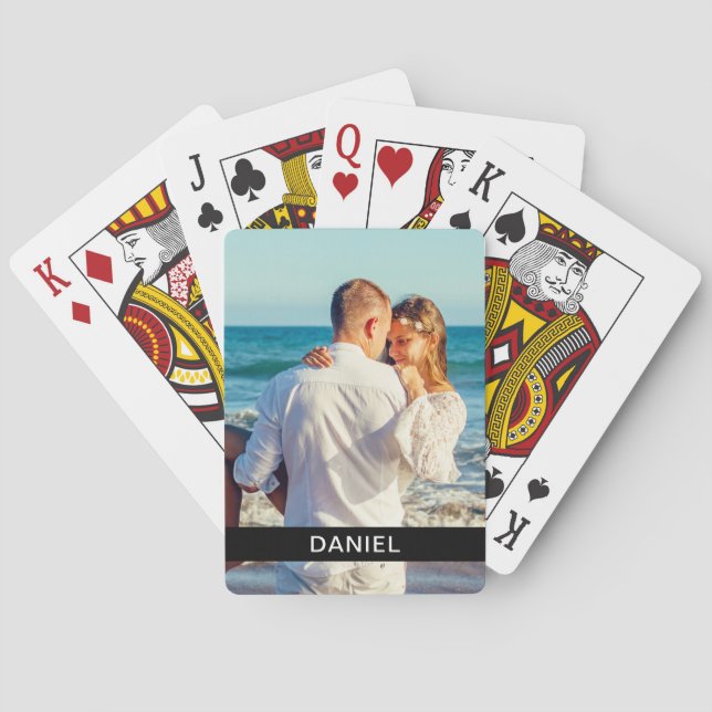 Photo & Name Template Playing Cards (Back)