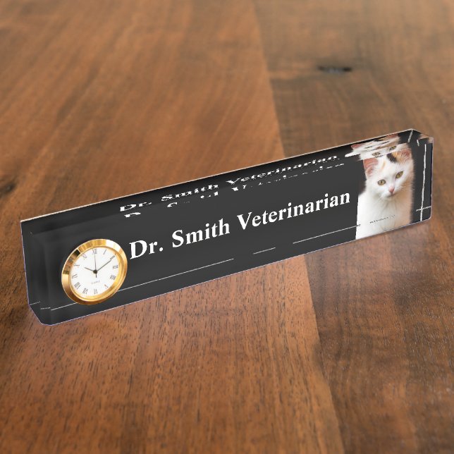 Photo Nameplate, Front Desk, Office. Nameplate (Side)