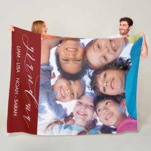 PHOTO Nana Grandma Grandchildren Fleece Blank Blanket