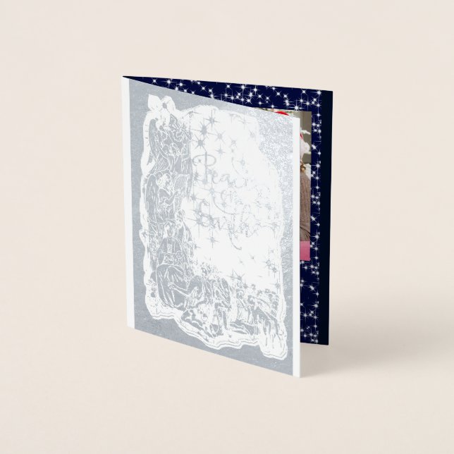 Photo Nativité PAIX sur la Terre carte de Noël (Devant)
