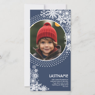 Photo - Navy polka dots and snowflakes Holiday Card