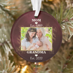 Photo New Grand-mère Personnalisée Est. Noël de l'