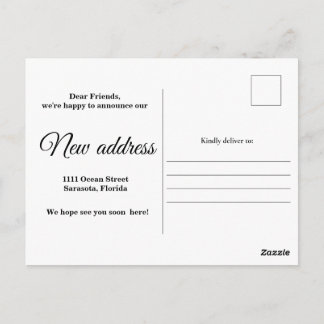 Photo New Home Address Announcement Postcard