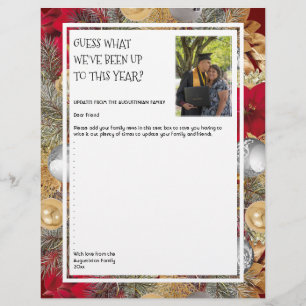 Photo Newsletter   CHRISTMAS WREATH   Family Letterhead