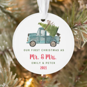 Photo Noël   M. Mme Truck Ornament