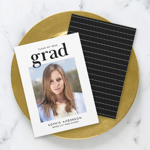 Photo noir et blanc Serif Faire-part Grad