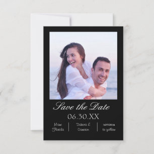 Photo Noir Vertical - 3x5 Save the Date