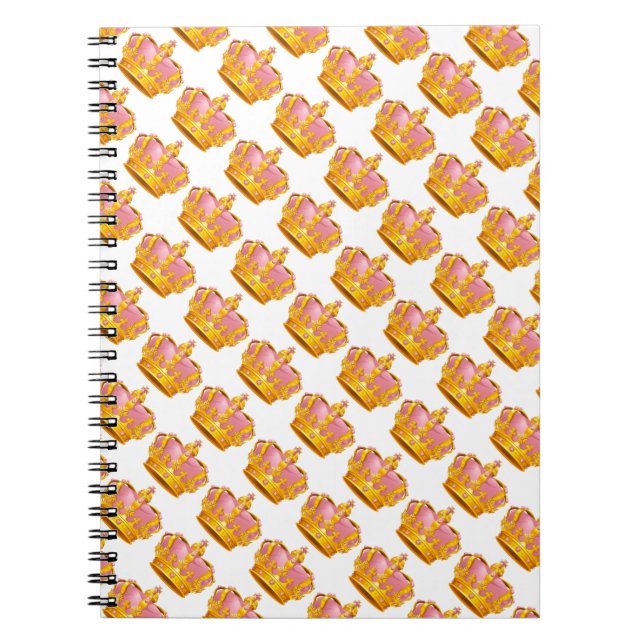 Photo Notebook/Pink and Gold Crowns Notebook (Front)