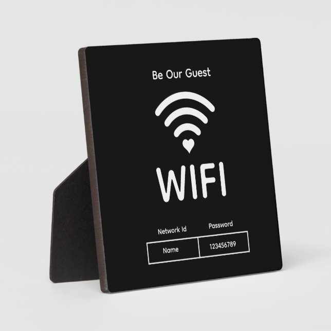 Photo Notre Guest Wifi Mot de passe Tabletop Plaque avec (Recto)