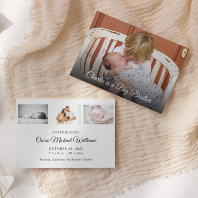 Photo Nouveau bébé Big Brother Faire-part de naiss (Créateur téléchargé)