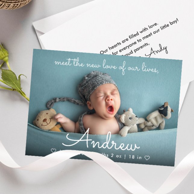 Photo Nouvel Enfant Cute Et Nom Faire-part de nais (Créateur téléchargé)