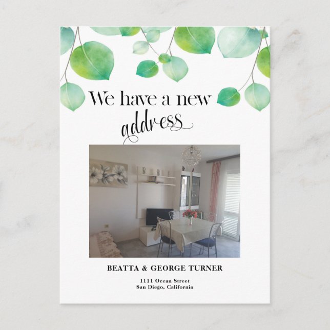 Photo Nouvelle adresse personnelle, carte postale  (Devant)