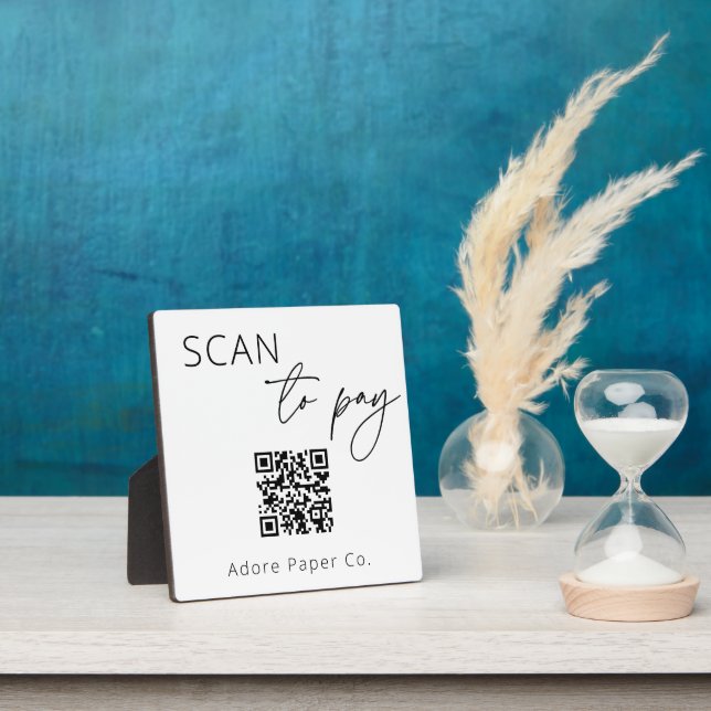 Photo Numériser pour payer le code QR Plaque de signalis (Insitu)