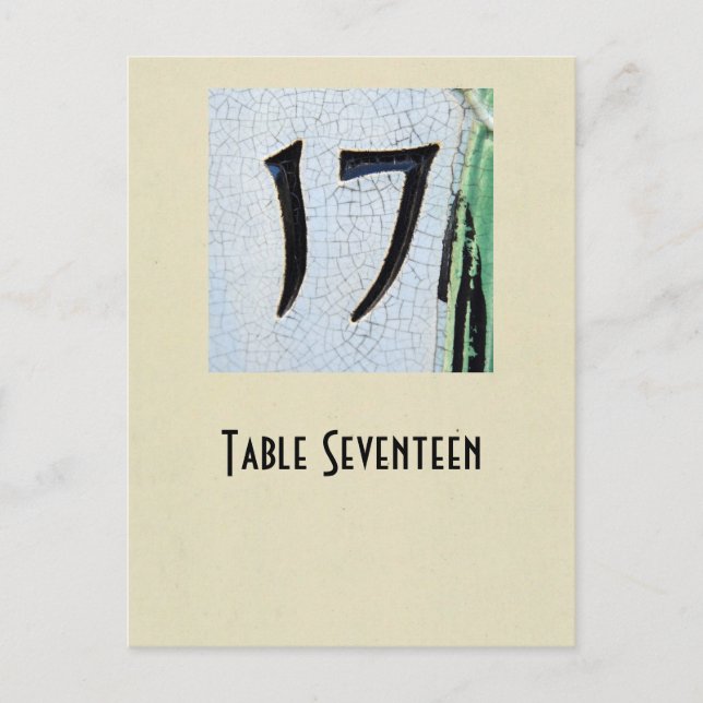 Photo numéro 17 carte de table (Devant)