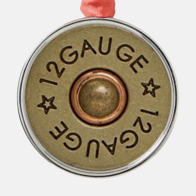 Photo of 12 Gauge Shotgun Shell Metal Ornament (Front)