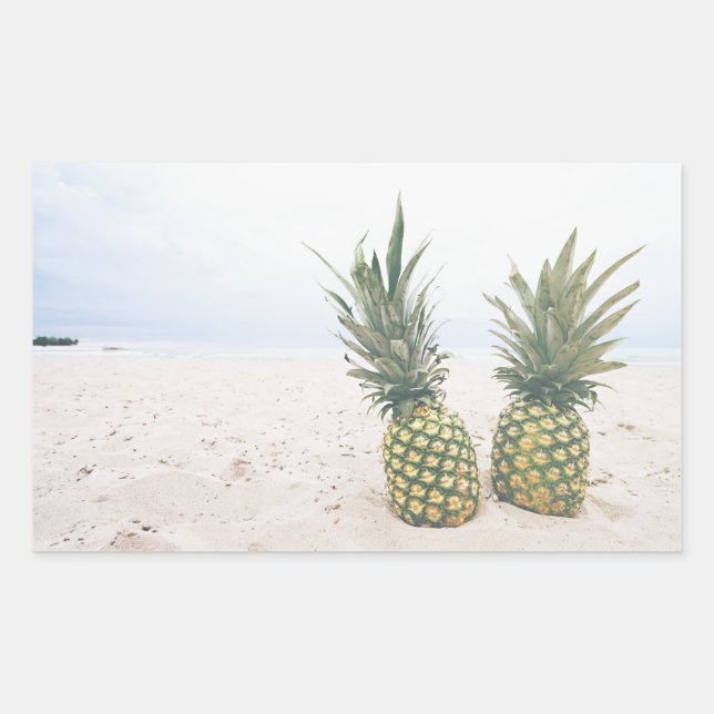 Photo of 2 Pineapples on a Beach Sticker (Front)