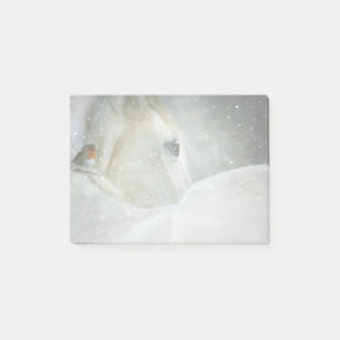 Photo of a Beautiful White Horse in Winter Post-it Notes