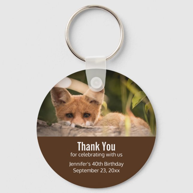 Photo of a Cute Little Orange Fox Favour Keychain (Front)