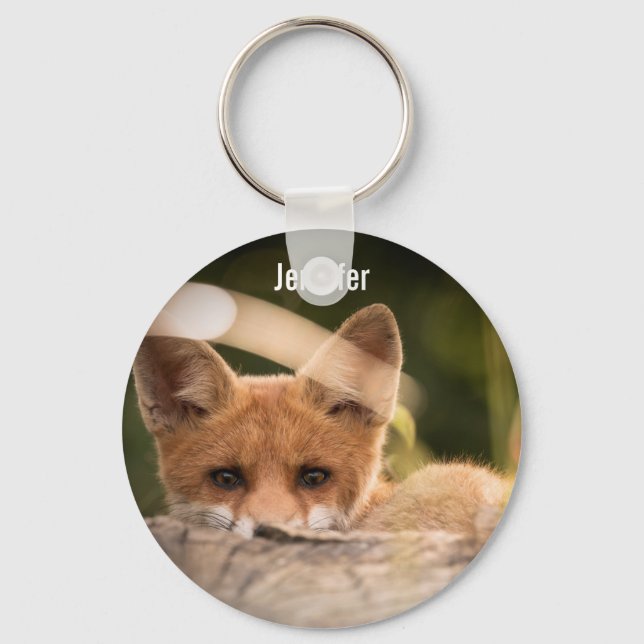 Photo of a Cute Little Orange Fox Keychain (Front)