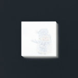 Photo of a Cute Snowman in Winter - Christmas Post-it Notes<br><div class="desc">Sticky notes with a cute photograph of a little snowman. Standing outside in the winter with snow falling all around. This cute little guy is dressed up in blue knitted hat and scarf.  With a semi-transparent overlay so the image is faded and you can easily write over top.</div>