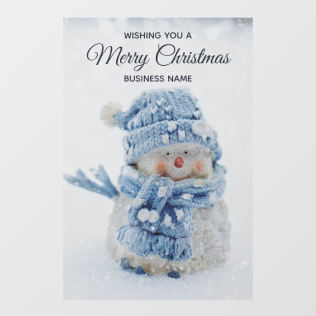 Photo of a Cute Snowman in Winter - Christmas Window Cling (Sheet)