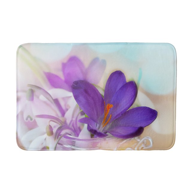 Photo of a Pretty Purple Spring Crocus Bath Mat (Front)