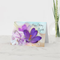 Photo of a Pretty Purple Spring Crocus Birthday