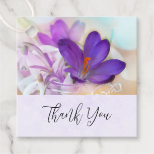 Photo of a Pretty Purple Spring Crocus Favour Tags