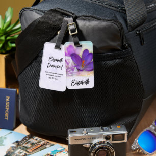 Photo of a Pretty Purple Spring Crocus Luggage Tag