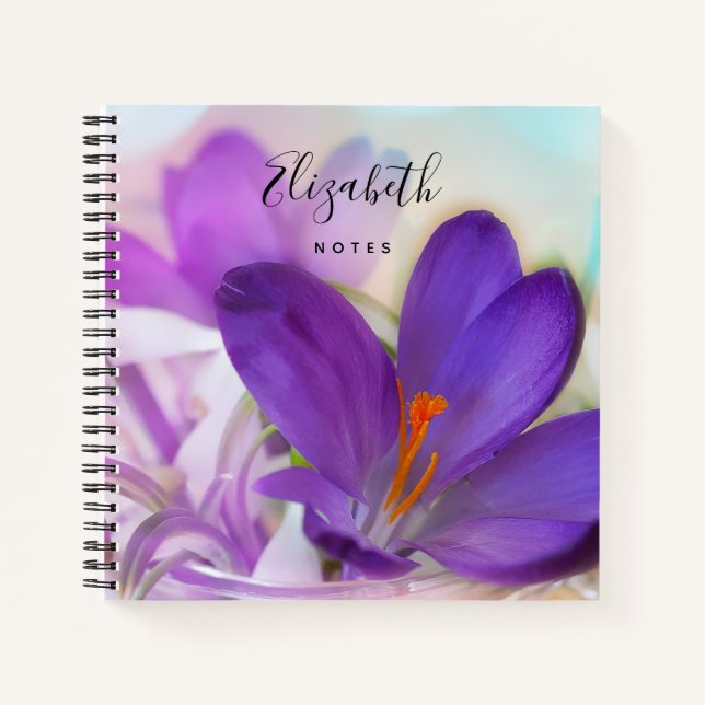 Photo of a Pretty Purple Spring Crocus Notebook (Front)
