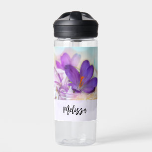 Photo of a Pretty Purple Spring Crocus Water Bottle