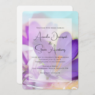 Photo of a Pretty Purple Spring Crocus Wedding Invitation