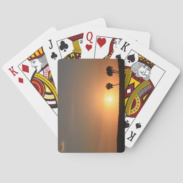 Photo of a sunset on the beach  playing cards (Back)