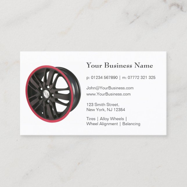 Photo of Alloy Wheel Rim - Business Card (Front)