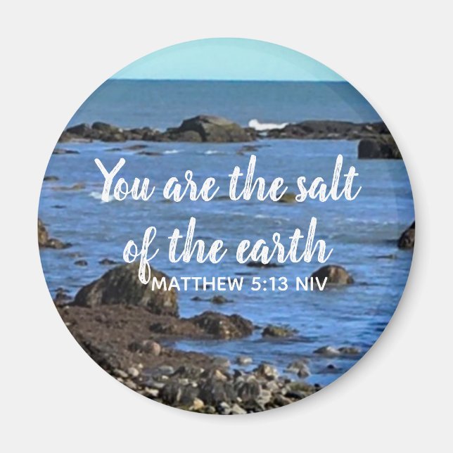 Photo of Atlantic Ocean Bible Verse Encouragement Magnet (Front)