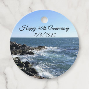 Photo of Atlantic Ocean Blue 40th Anniversary Favour Tags