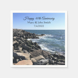 Photo of Atlantic Ocean Blue 40th Anniversary Napkin