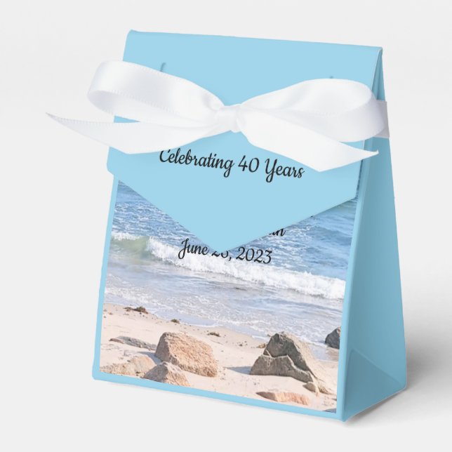 Photo of Atlantic Ocean Shore 40th Anniversary Favor Box (Front Side)