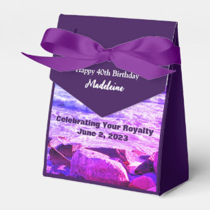 Photo of Atlantic Ocean Waves Purple 40th Birthday Favor Box