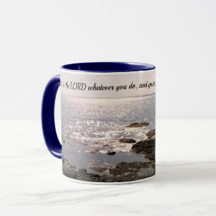 Photo of Atlantic Ocean With Bible Success Verse Mug