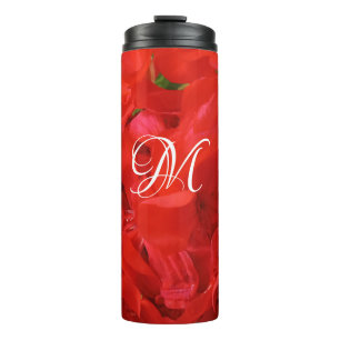 Photo of Beautiful Bright Red Geranium Floral Thermal Tumbler