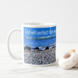 Photo of Blue Ocean Faith in God Bible Verse Coffee Mug