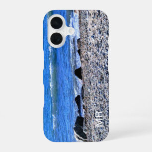 Photo of Blue Ocean Simple Add Monogram iPhone 16 Case