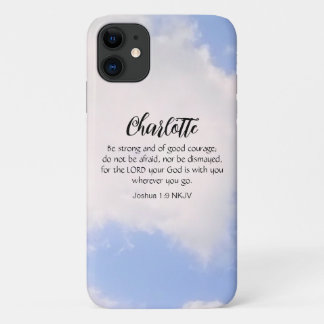 Photo of Blue Sky Be Not Afraid Bible Verse Name iPhone 11 Case