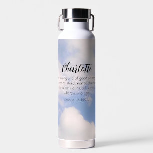 Photo of Blue Sky Be Not Afraid Bible Verse Name Water Bottle